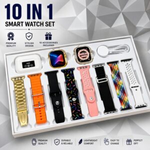10 in 1 set ultra 2 smart watch + earphones with seven straps