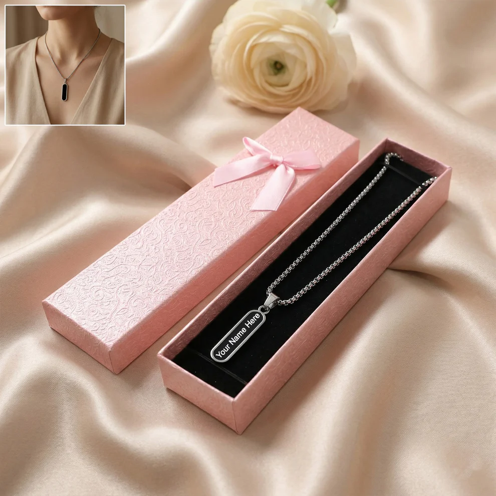 customize elegant metal pendant locket necklace with box